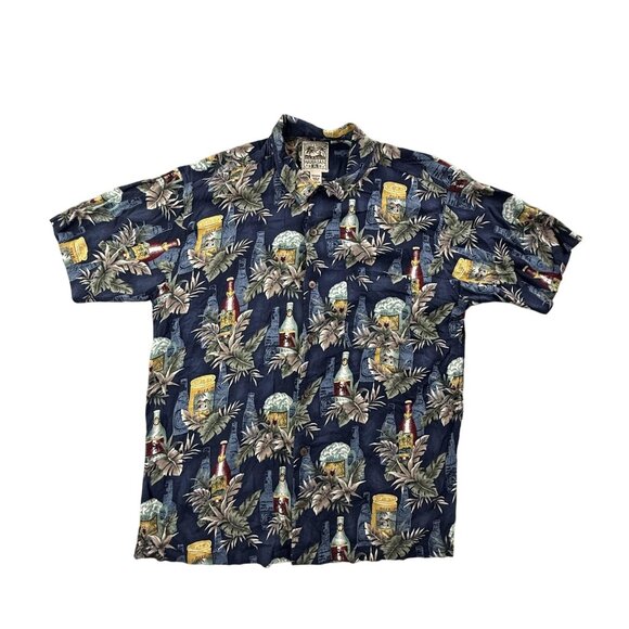 Steve & Barry's Other - Vintage Steve & Barry's Hawaiian Shirt Mens XL Blue Tropical Beer Bottle Print
